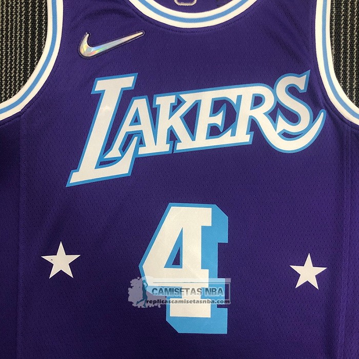 Camiseta Los Angeles Lakers Rajon Rondo NO 4 Ciudad Edition 2021-22 Violeta